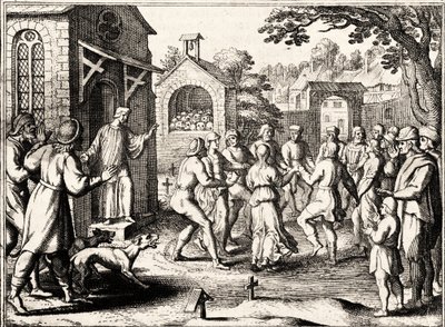 Dancing Plague, Strasbourg, Alsace, 1518 by French School
